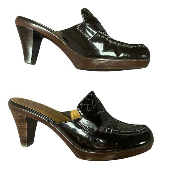 A Marinelli slides mules heels leather loafers slide on professional size 9.5 - Picture 5 of 9